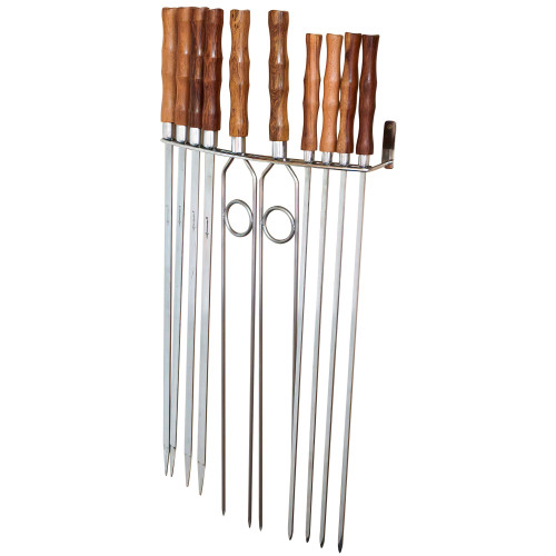 Jogo de Espeto Completo com Suporte